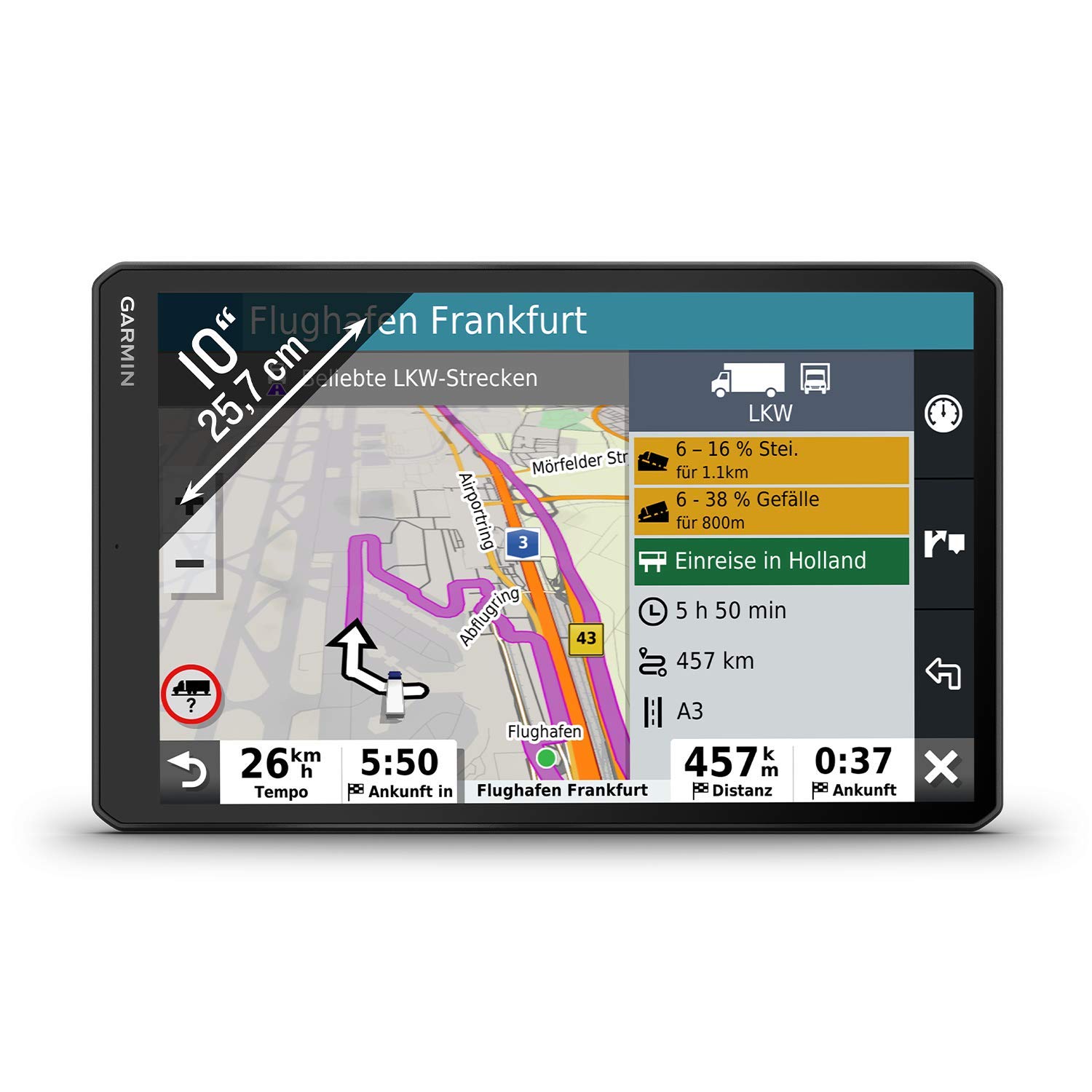 خرید از آمازون - Garmin dēzl LGV1000 MT-D – ناوبری نشسته کامیون با صفحه نمایش لمسی HD عظیم 10.1 اینچی (25.7 سانتی متر) و نقشه های ناوبری سه بعدی اتحادیه اروپا از پیش نصب شده. Digital Traffic DAB+، سیستم چندرسانه ای، هشدارها، یاب فضای پارک 10.1 اینچی (25.7 سانتی متر) اطلاعات ترافیکی از طریق DAB+ و Garmin Drive App Single