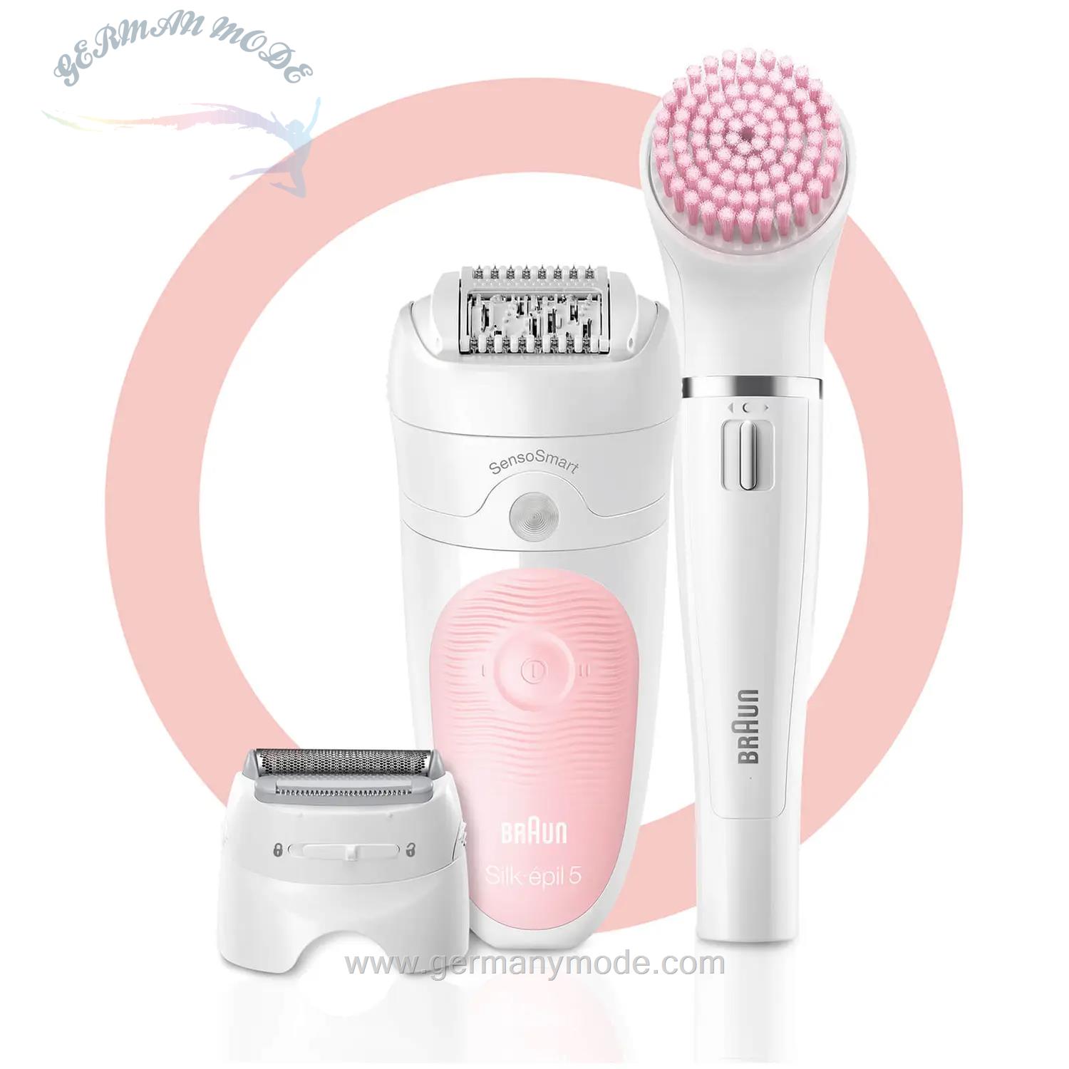 اپیلاتور مرطوب خشک و برس پاکسازی صورت براون آلمان Braun Silk-épil Beauty-Set 5-895 6-in-1