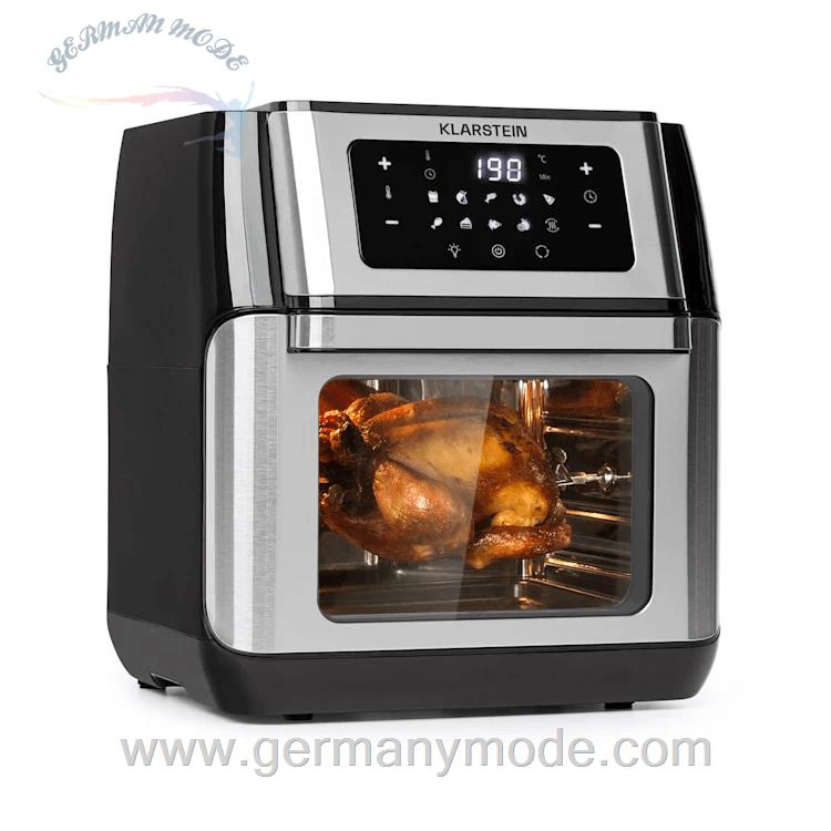 سرخ کن هوای گرم جوجه گردان دار 10 لیتری کلارشتاین آلمان Klarstein AeroVital Fry Heißluftfritteuse Schwarz 1500 watt