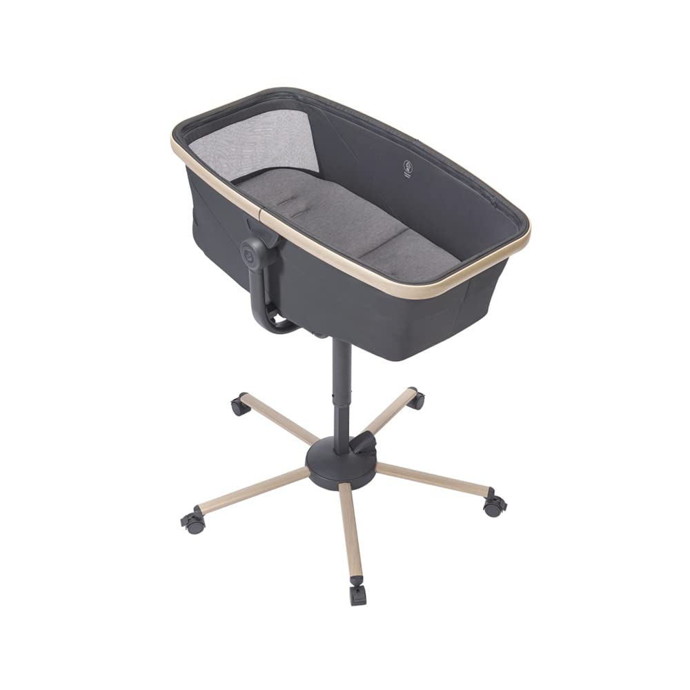 تخت نوزاد متحرک ماکسی کوزی آلمان Bassinet All-in-1 Maxi-Cosi Alba، تعویض آسان بین پایه کودک، گهواره کودک و صندلی کودک، 0 ماه تا 3 سال (15 کیلوگرم)، سازگار با کیت غذای Maxi-Cosi Alba