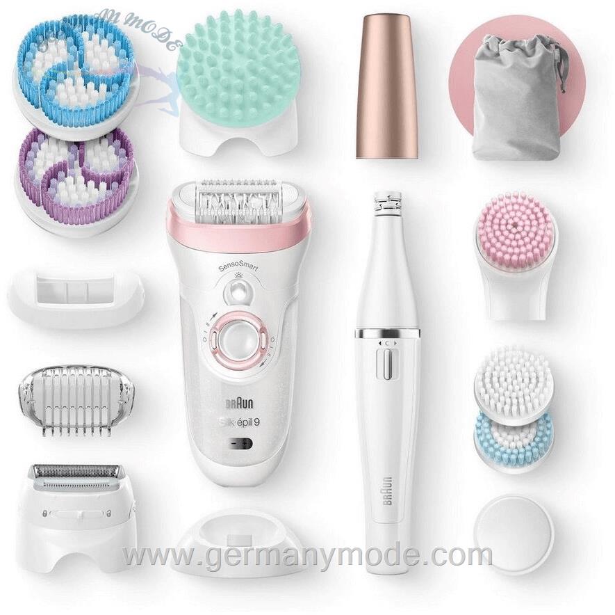 اپیلاتور مرطوب خشک و برس شستشو صورت براون آلمان Braun Silk épil Deluxe Beauty Set 9 995