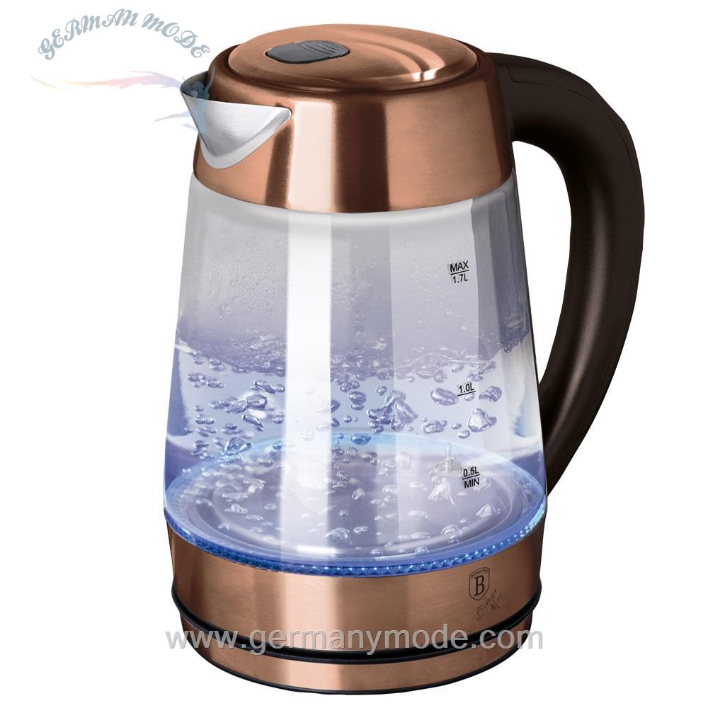 کتری برقی برلینگر هاوس مجارستان BERLINGER HAUS GLASS KETTLE BH-9129 ROSE GOLD COLLECTION