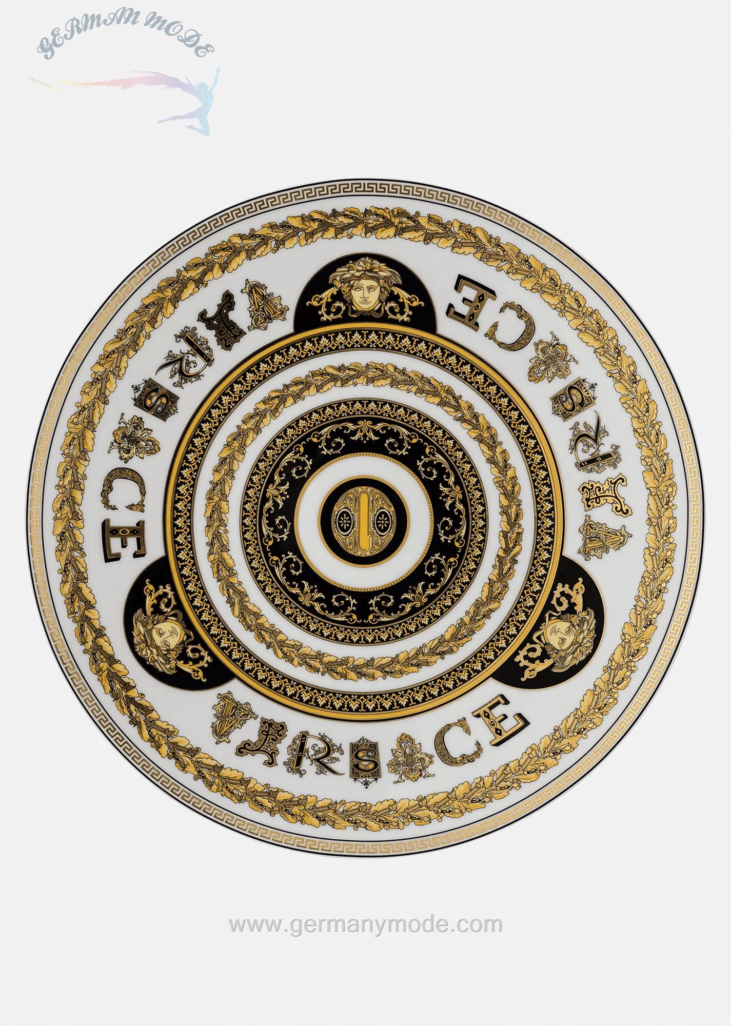 بشقاب دکوری ورساچه ایتالیا VERSACE VIRTUS ALPHABET PLATZTELLER O 33 CM