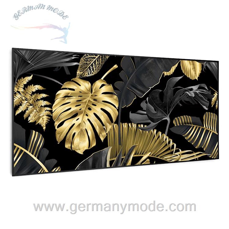 بخاری مادون قرمز هوشمند کلارشتاین آلمان Klarstein Wonderwall Air Art Smart Infrarotheizung Schwarzes Blatt Schwarzer Rahmen 120 x 60 cm
