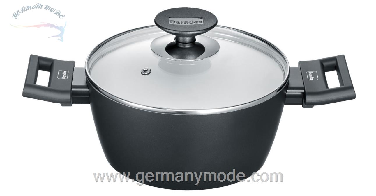 قابلمه 20 سانتی برندس آلمان Berndes Kochtopf Alu Induction Smart mit Glasdeckel Ø 20cm Aluminium
