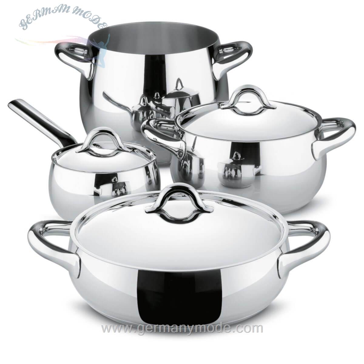 سرویس قابلمه 7 پارچه السی ایتالیا Alessi Kochtopf -Topfset MAMI 7tlg