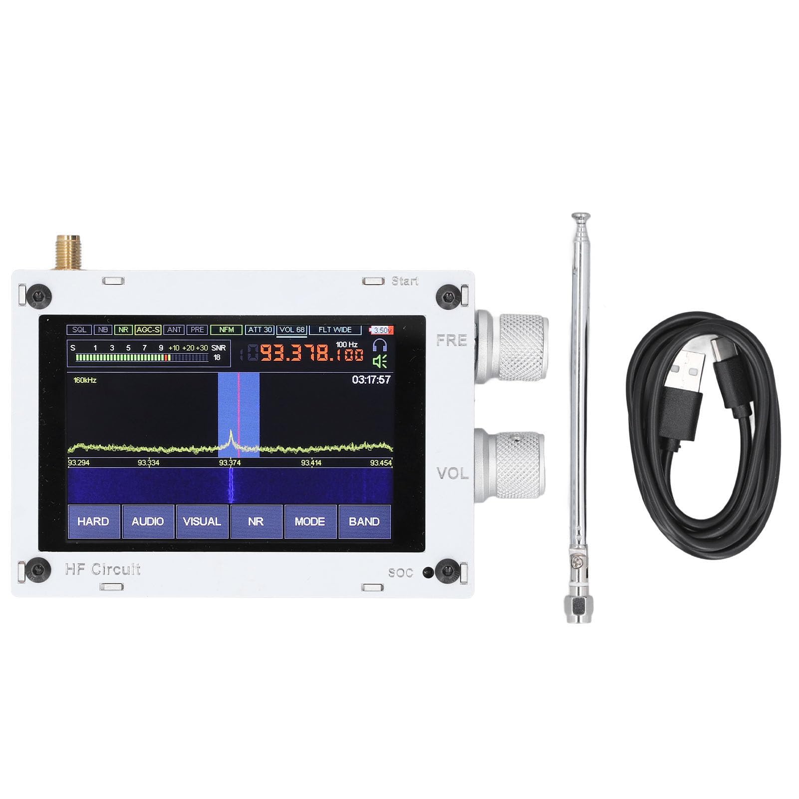 خرید از آمازون - گیرنده 20 کیلوهرتز-2 گیگاهرتز DSP SDR 1.10d 3.5 اینچ گیرنده Malahit DSP SDR نسخه ارتقا یافته گیرنده رادیویی موج کوتاه Malahit SDR گیرنده مالاکیت DSP SDR آلیاژ آلومینیوم با سوراخ خنک کننده