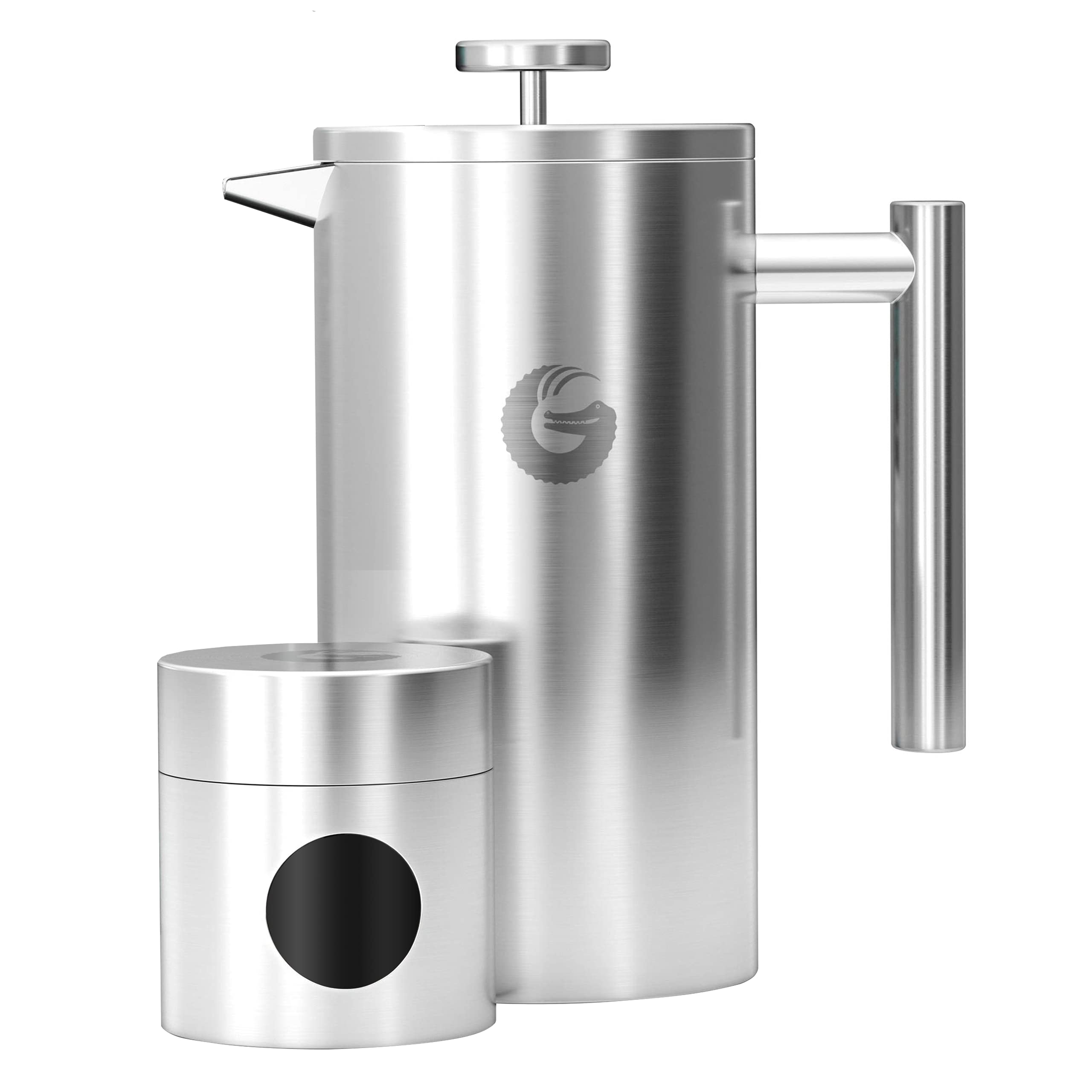 قهوه ساز فرنچ پرس Coffee Gator French Press - قهوه جوش قمقمه استیل ضد زنگ برای قهوه داغ تر - 1 لیتر - استیل ضد زنگ - شامل قوطی قهوه مسافرتی