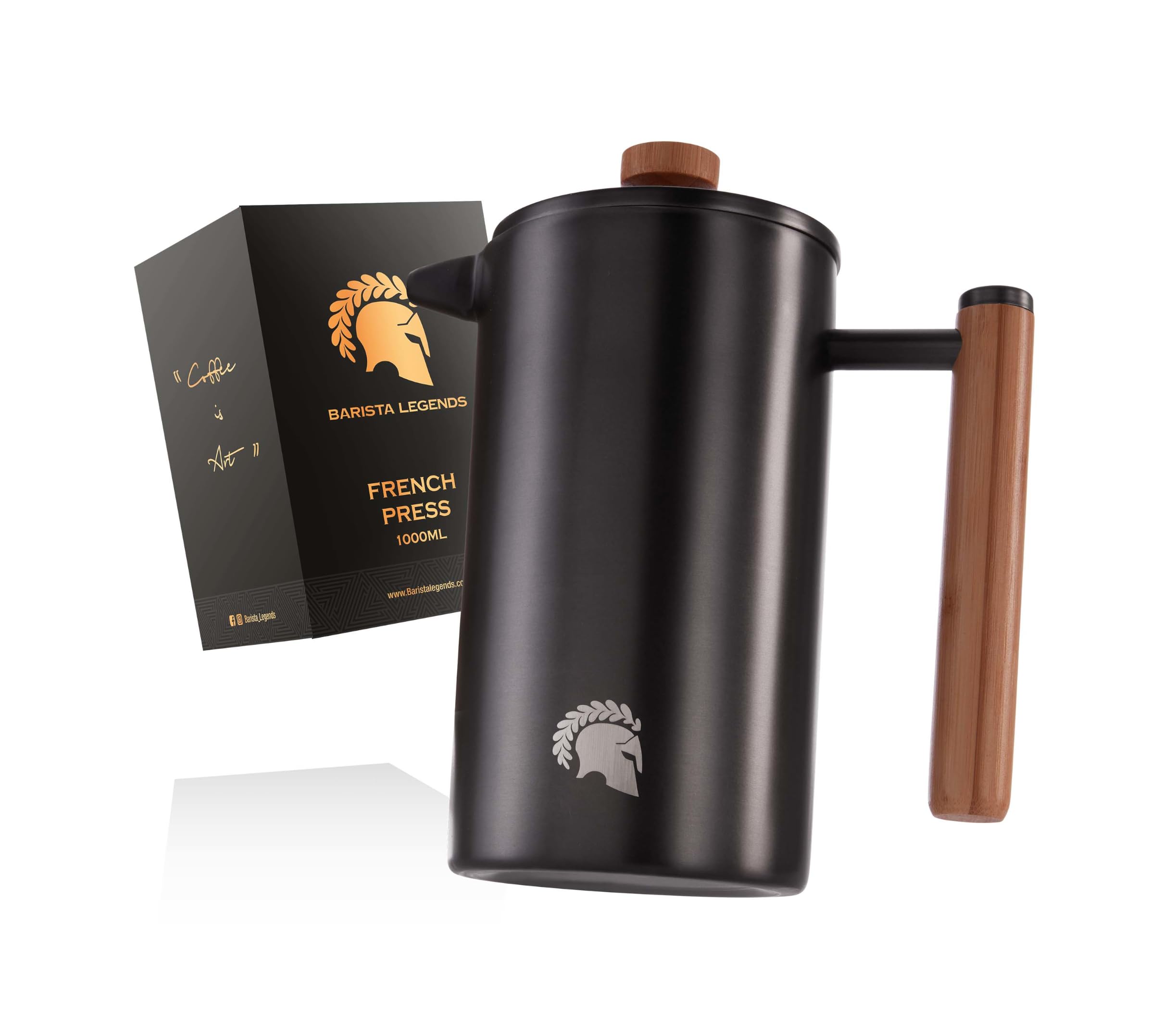 قهوه ساز فرنچ پرس .پرس ترمو قهوه از فولاد ضد زنگ Barista Legends French Press (350 میلی لیتر) - قهوه ساز دو جداره برای قهوه فیلتر تازه طولانی تر - همچنین به عنوان قهوه ساز هنگام کمپینگ مناسب است!