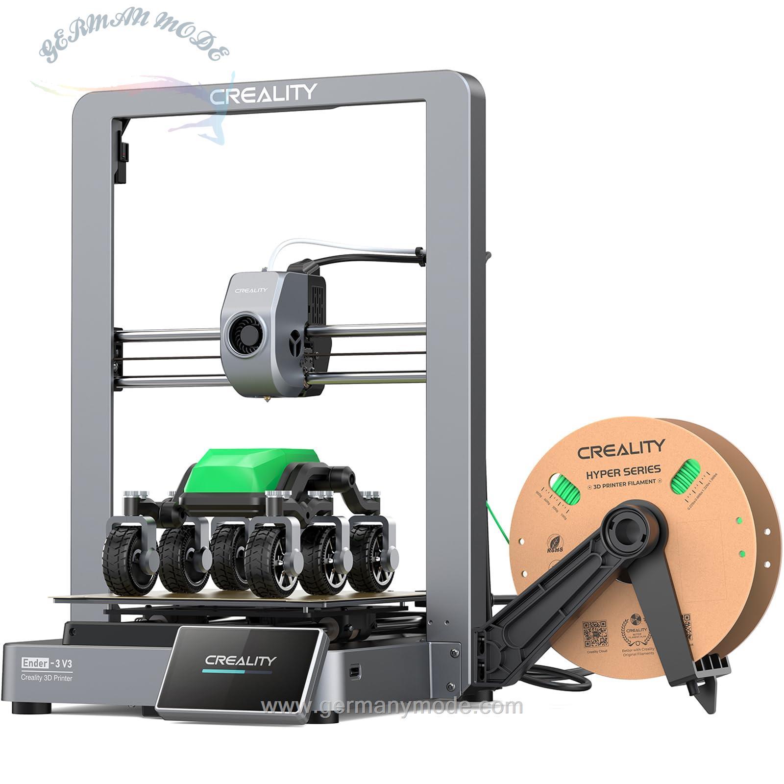 پرینتر سه بعدی Creality Ender 3 V3، سرعت سریع 600 میلی متر بر ثانیه با ساختار تمام فلزی، CoreXZ جدید با اکسترودر مستقیم دنده دوگانه، چاپگر سه بعدی خودکار تراز خودکار 220×220×250mm 220x220x250mm - V3
