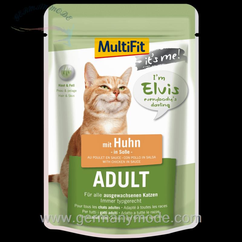 غذا مرطوب گربه با مرغ مولتی فیت آلمان MultiFit It's Me Elvis Adult mit Huhn 24x85g