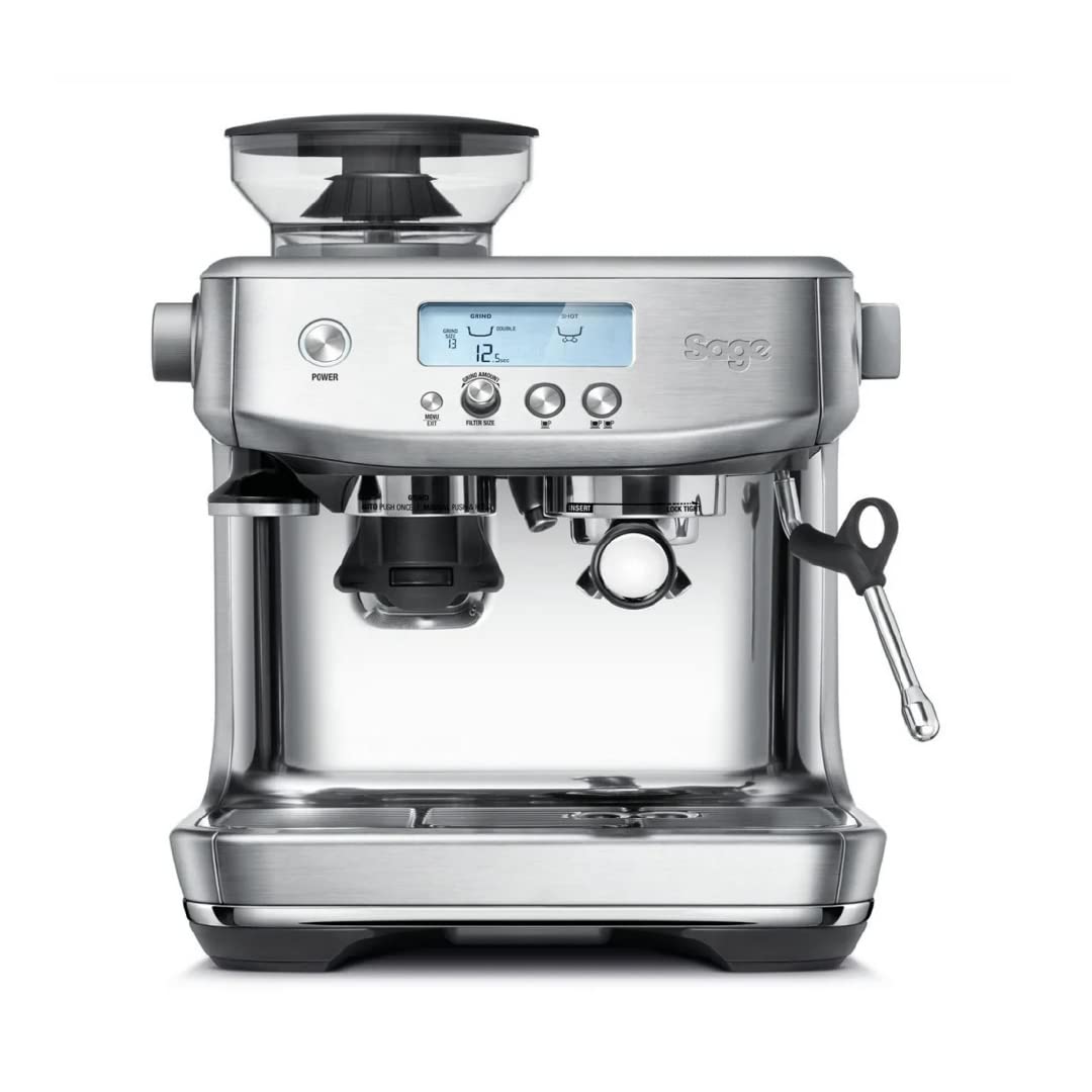 خرید از آمازون - دستگاه قهوه ساز و قهوه ساز Barista Pro Sage Appliances با کف کننده شیر، دستگاه پورتافیلتر، SES878، فولاد ضد زنگ برس دار تکی