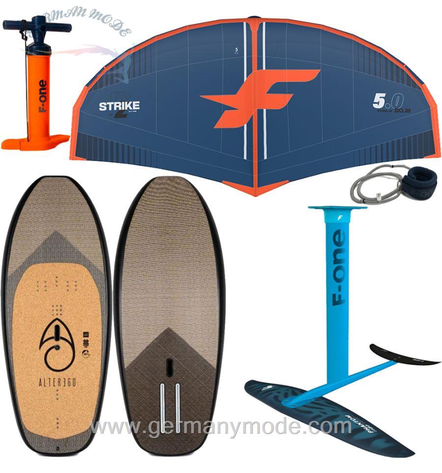 ست کایت برد فویل بال مینی پمپ باد اف وان F-ONE ALTEREGO 75L + F-ONE FCT FOIL Size:phantom FCT 1280 + STRIKE V2 COMPLETE WING PACK