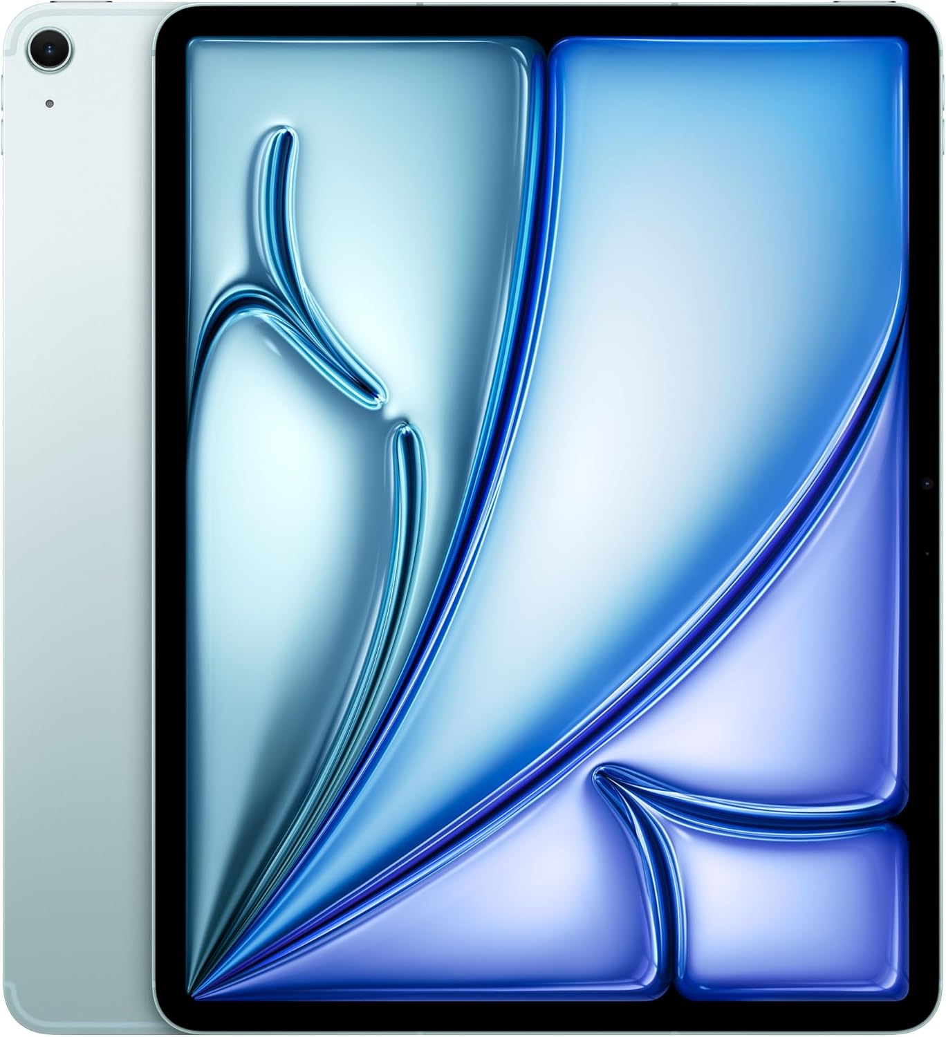 تبلت آیپد اپل اورجینال 13 اینچی iPad Air (M2): صفحه نمایش مایع شبکیه چشم، 256 گیگابایت، دوربین جلوی افقی 12 مگاپیکسلی/دوربین عقب 12 مگاپیکسلی، Wi-Fi 6E و 5G تلفن همراه با eSIM، شناسه لمسی، باتری تمام روز - آبی آبی 256 گیگابایت Wi-Fi -Fi + تلفن همراه