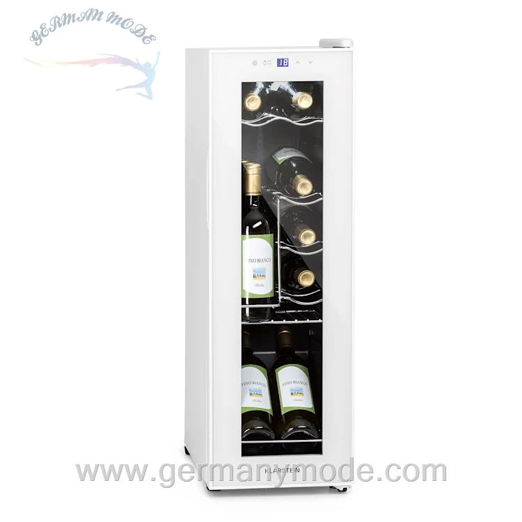 یخچال بطری سرد کن 32 لیتری کلارشتاین آلمان Klarstein Shiraz 12 Slim Uno Weinkuhlschrank Weiß 32 Ltr