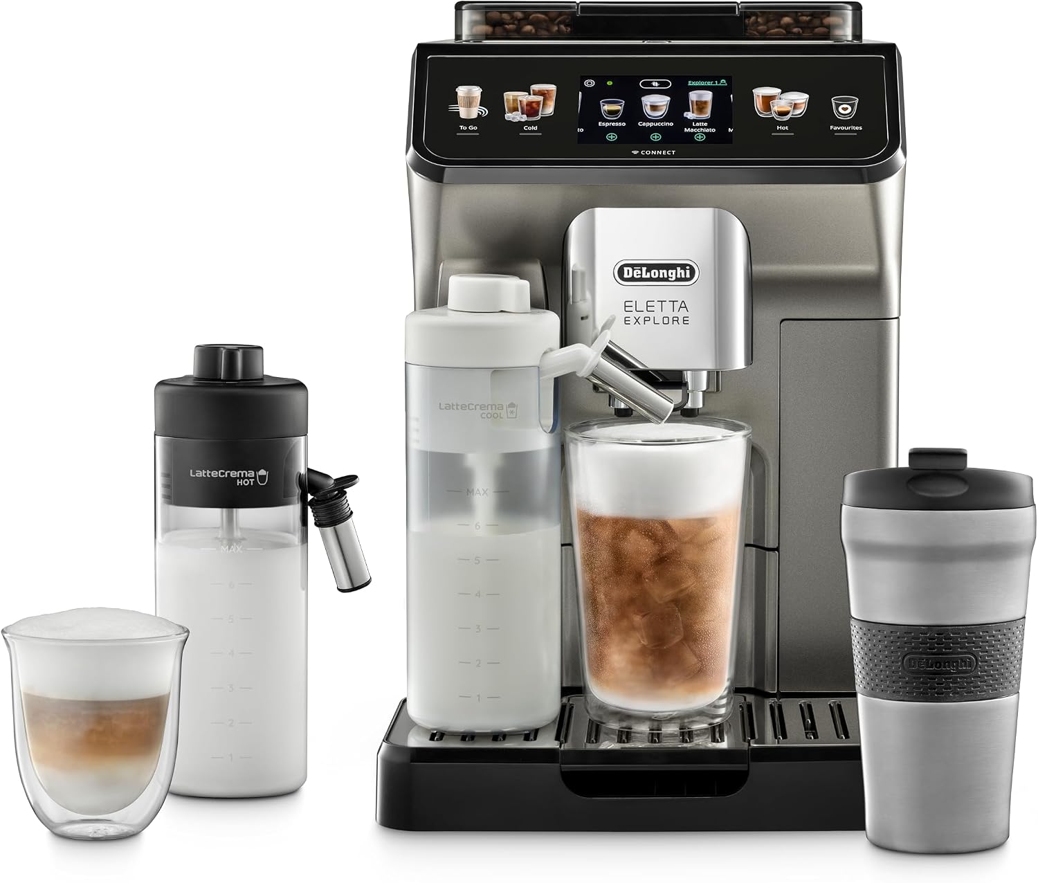 اسپرسو ساز تمام اتوماتیک دلونگی ایتالیا Delonghi ECAM 450.86.T التا اکسپلور کُلد برو، شوارتز