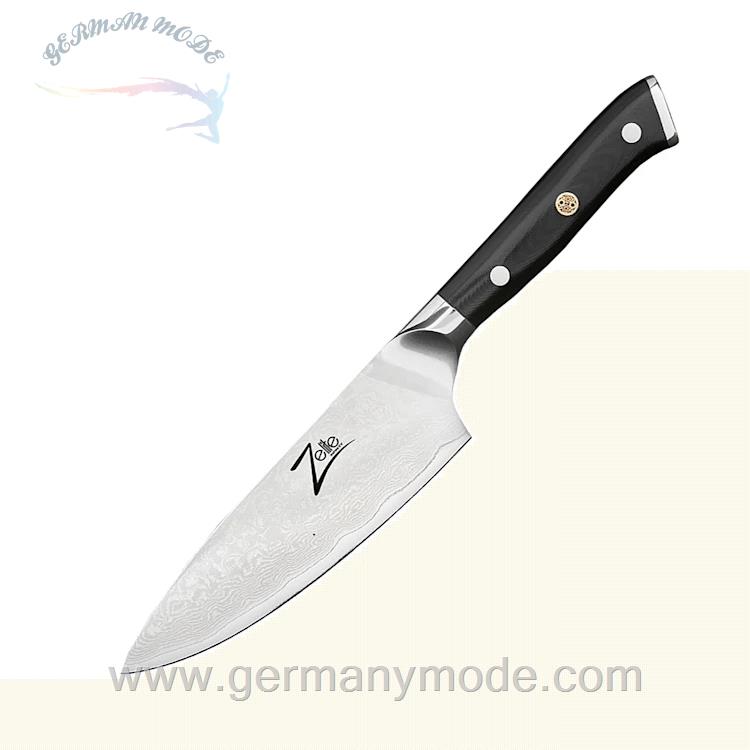 چاقو آشپزخانه 29.2 سانتیمتری کلارشتاین آلمان Klarstein Alpha-Royal Japanese Serie 6 Chefkochmesser Messer Schwarz