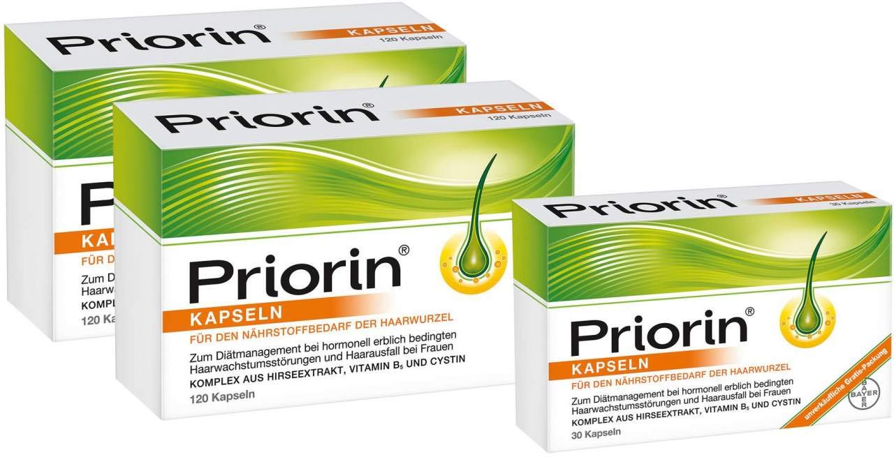 خرید از آمازون - مجموعه ارزشی Bayer Vital GmbH Priorin 2 x 120 کپسول + 30 کپسول رایگان 3 عددی (بسته 1 عددی)