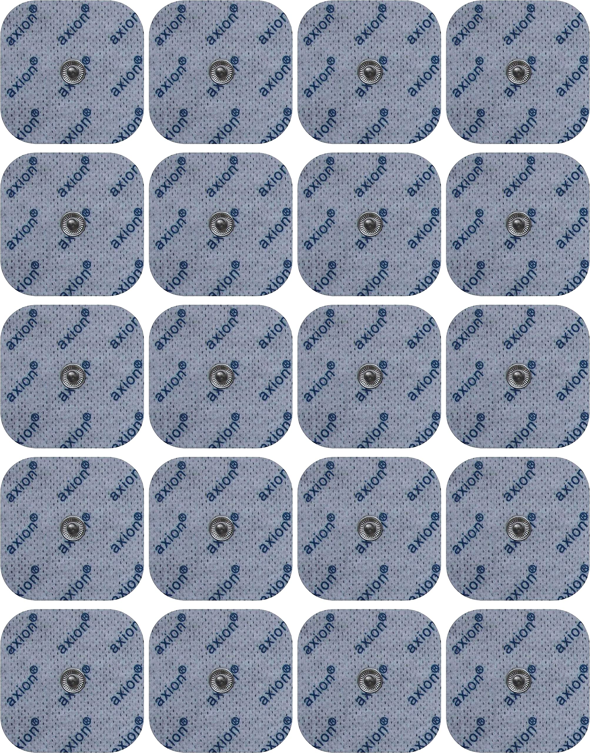 خرید از آمازون - مجموعه 20 الکترود 5x5 سانتی متر - سازگار با دستگاه های TENS-EMS از Sanitas (مانند SEM 40.41) و Beurer (مانند EM 40.41) دکمه فشاری | پدهای الکترود چسبی قابل استفاده مجدد | گواهی محصول پزشکی اکسیون