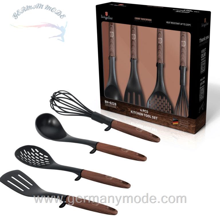 ست کفگیر ملاقه 4 پارچه برلینگر هاوس مجارستان Berlinger Haus Cooking Utensils BH/6228 Ebony Rosewood Collection