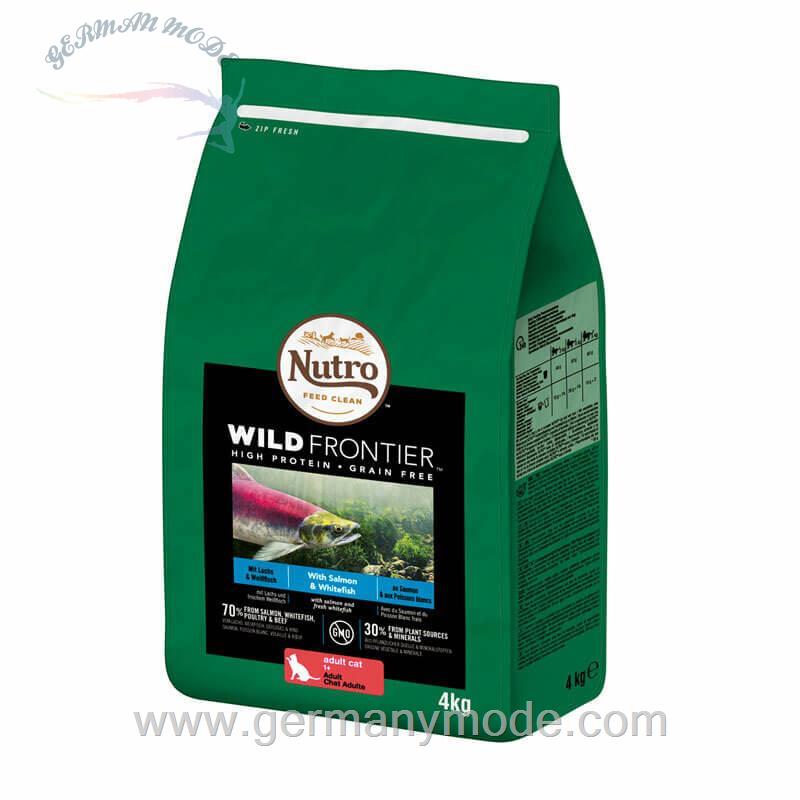 غذا خشک گربه ماهی قزل آلا نیترو آلمان Nutro Wild Frontier Adult mit Lachs - Weißfisch 4kg