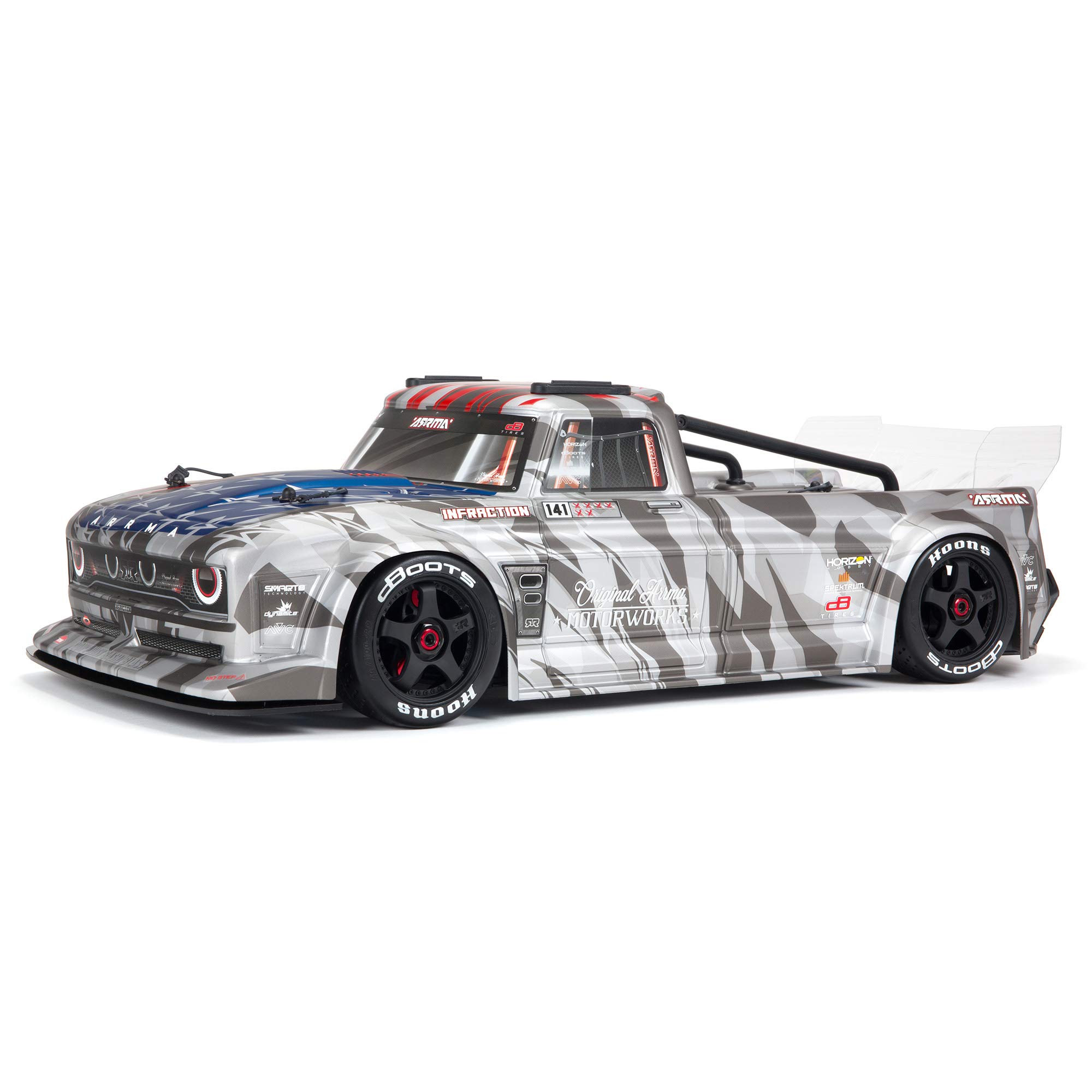 خرید از آمازون - ARRMA 1/7 INTROCTION 6S BLX V2 All-Road RC Truck RTR (دارای فرستنده و گیرنده، باتری و شارژر مورد نیاز است)، نقره ای، ARA7615V2T2