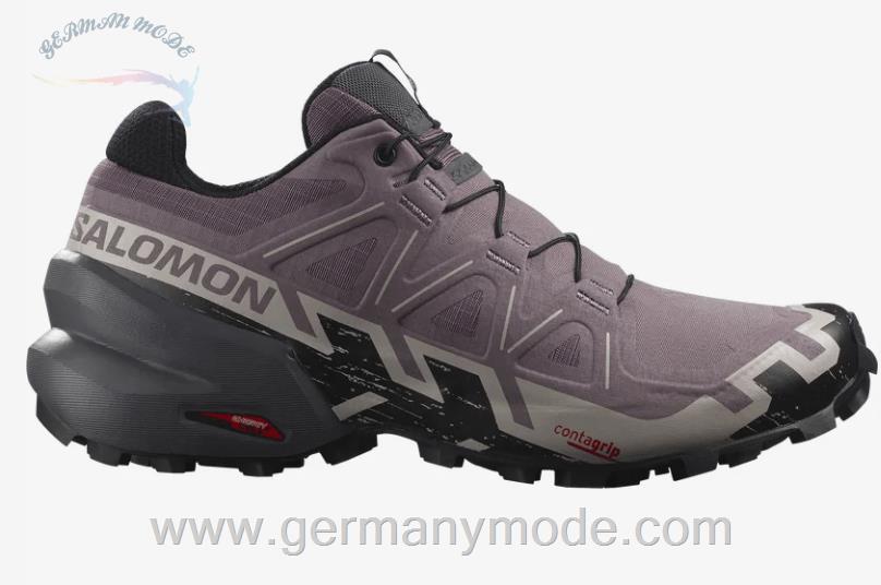 کتانی تریل رانینگ دو کوهستان زنانه سالامون فرانسه SALOMON SPEEDCROSS 6 Trailrunning Schuhe Damen Moonscape Black Ashes Of Roses
