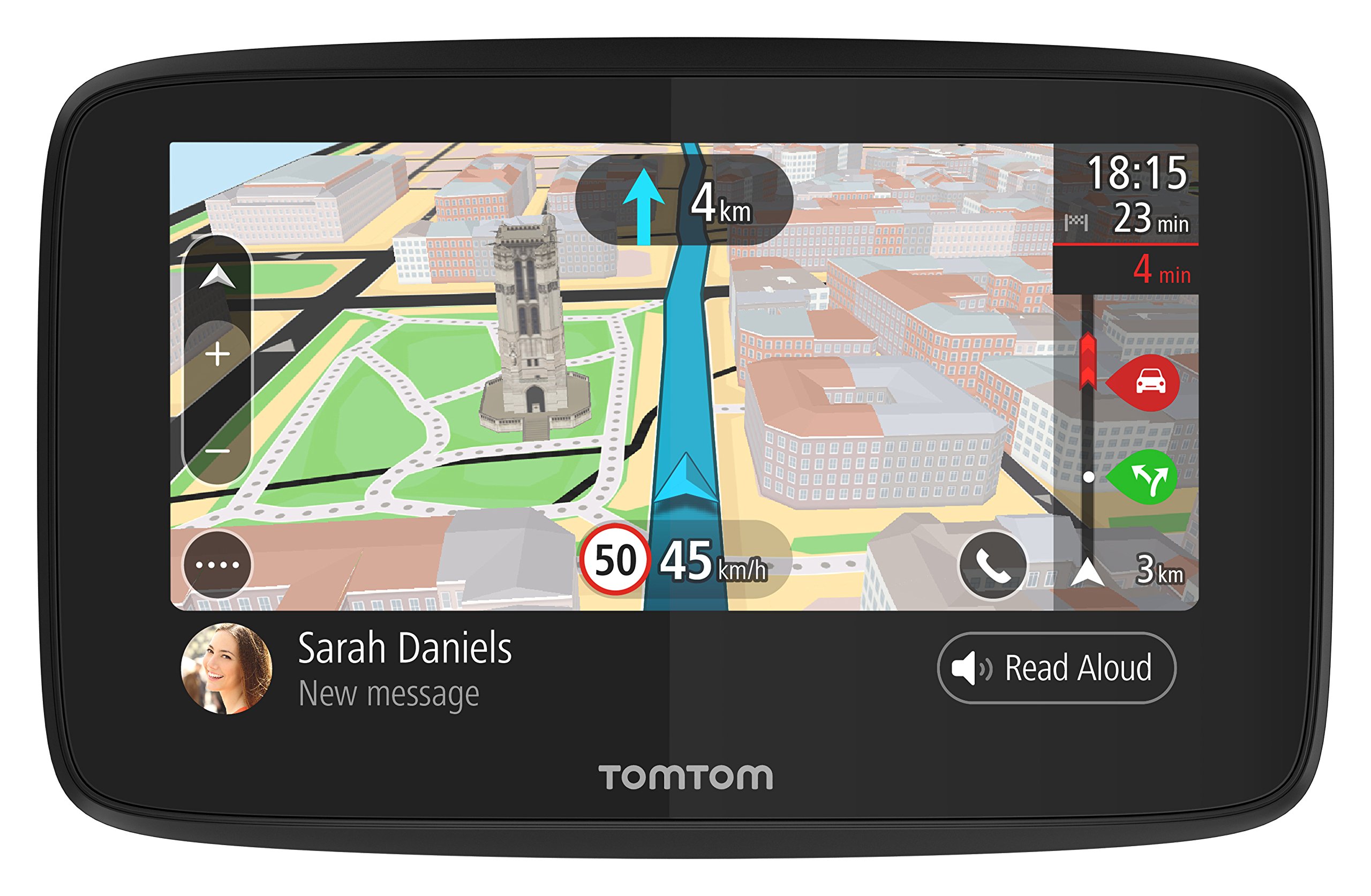 خرید از آمازون - دستگاه ناوبری TomTom GO 520 (5 اینچ، اجتناب از ترافیک به لطف TomTom Traffic، به روز رسانی نقشه جهان، به روز رسانی از طریق Wi-Fi، تماس بدون هندز) ترافیک 5 اینچی از طریق سیستم ناوبری ماشین تلفن هوشمند