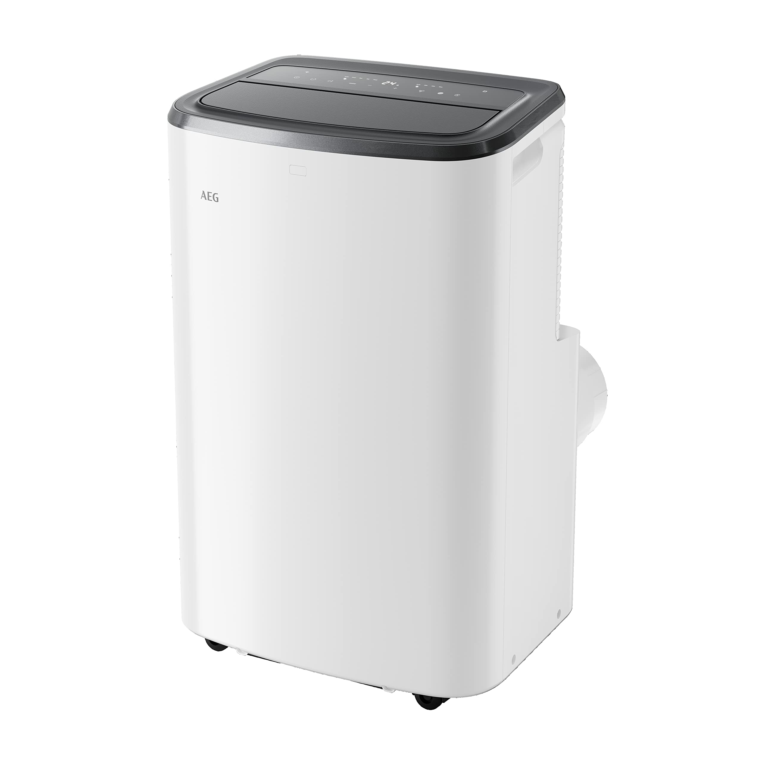 کولر گازی سیار AEG Comfort 6000 AXP26U559HW / صفحه نمایش LED / عملکرد لمسی / 30-40 متر مربع / 61 دسی بل (A) / عملکرد سرمایش/گرمایش/فن/رطوبت زدایی/اتوماتیک/کنترل برنامه / سفید/مشکی / کولر گازی با عملکرد گرمایش 50 متر مربع گرمایش و سرمایش
