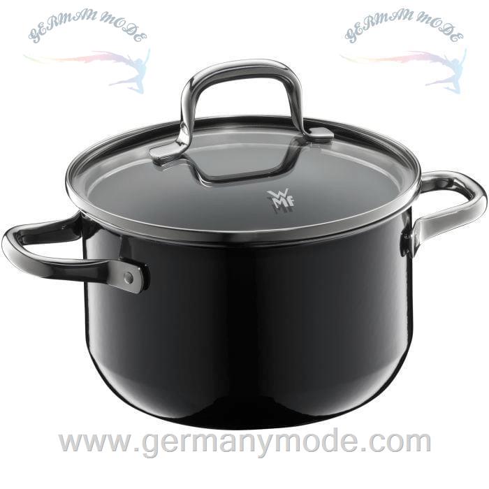 قابلمه 16 سانت درب شیشه ای وی ام اف آلمان WMF FUSIONTEC ESSENTIAL KOCHTOPF MIT DECKEL, 16 CM, BLACK