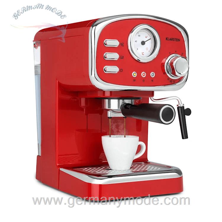 اسپرسو ساز کلارشتاین آلمان Klarstein Espressionata Gusto Espressomaschine 19,5 cm rot