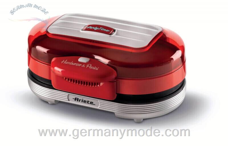 ساندویچ ساز همبرگر ساز آریته ایتالیا Ariete Kontaktgrill 0205R Party Time Hambuger Maker, rot 1200 W