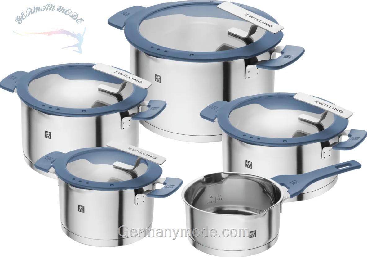 سرویس قابلمه 5 پارچه زولینگ آلمان ZWILLING Simplify Kochtopfset 5-teilig blau درب آبی