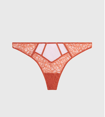 شورت استرینگ زنانه کلوین کلین آمریکا Calvin Klein String Mit Spitzenbesatz Cinnabar 000QF7359EXAU