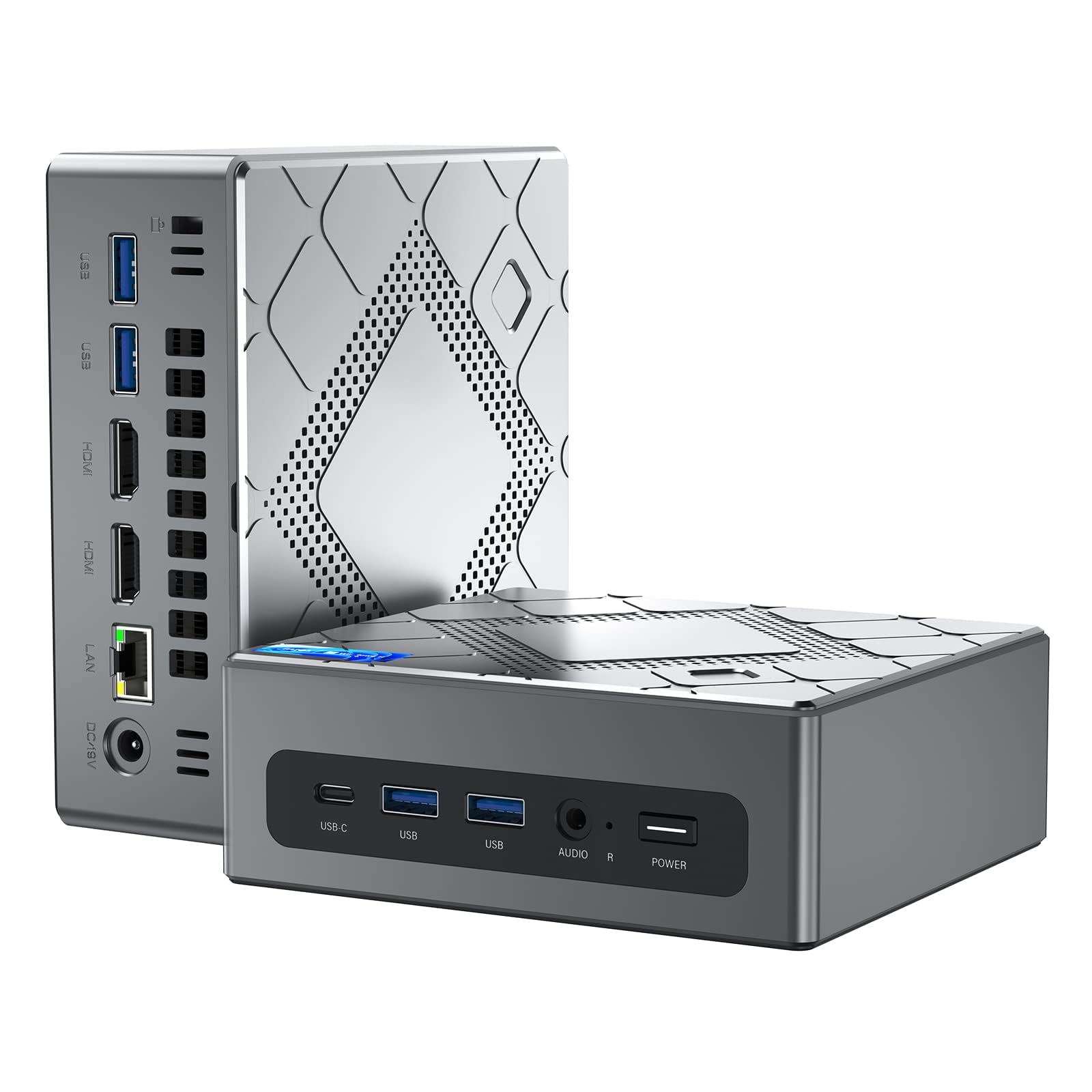 خرید از آمازون - مینی پی سی Intel Core i5-12450H (bis zu 4,40 گیگاهرتز)، 16 گیگابایت (8 گیگابایت * 2) DDR4 512 گیگابایت SSD Mini PC WiFi 6، مینی رایانه رومیزی mit Intel UHD Graphics 1200 MHz، BT 5.2، 2X HDMI+V , 4K UHD Mini Tower PC
