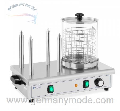دستگاه هات داگ پز صنعتی رویال کترینگ آلمان Hot-Dog-Maker - 650 W - Royal Catering - 4 Heizspieße 10012002