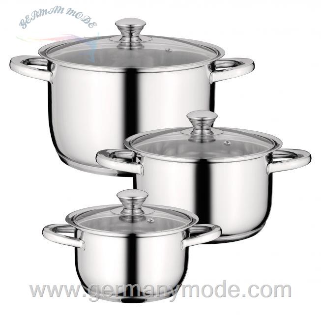 سرویس قابلمه 6 پارچه برگهف بلژیک Berghoff Kochgeschirr-Set 6-tlg. Gourmet Stainless Steel - Essentials
