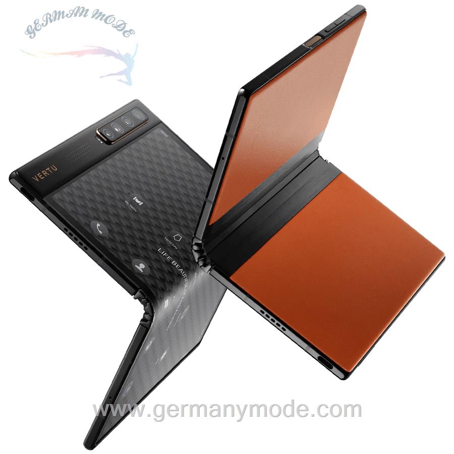 گوشی موبایل تاشو ورتو انگستان VERTU AYXTA FOLD 5G Calf Leather Joy Dawning Orange