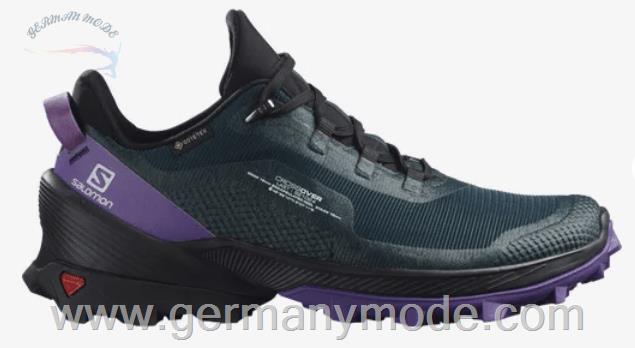 کتانی هایکینگ کوهنوردی ضد آب زنانه سالامون فرانسه SALOMON CROSS OVER GORE TEX Hiking Halbschuhe Damen Ponderosa Pine Black Royal Lilac
