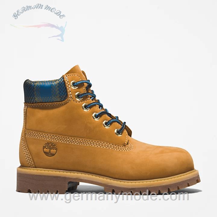 بوت ضد آب بچگانه تیمبرلند آمریکا TIMBERLAND PREMIUM 6 INCH BOOT FÜR JUGENDLICHE IN GELB BLAU