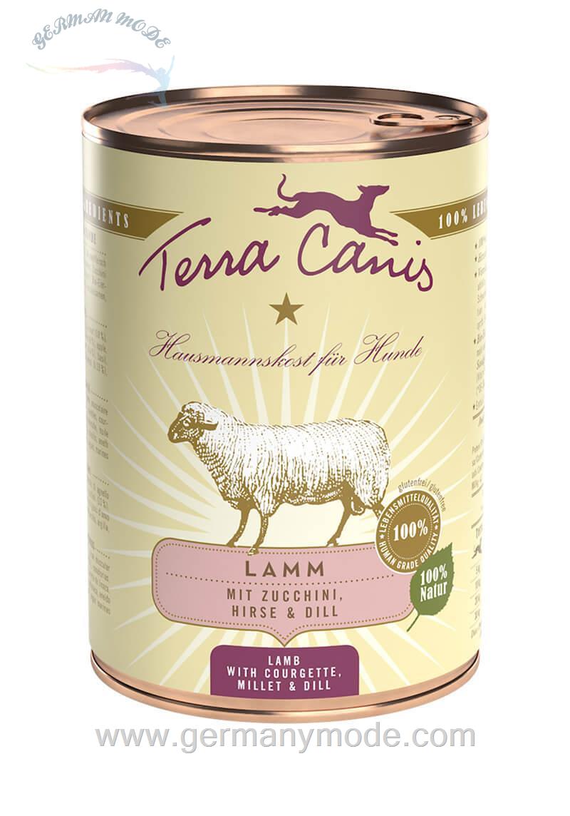 غذا مرطوب سگ بره با کدو سبز تراکینس آلمان Terra Canis Classic Adult 6x400g Lamm mit Zucchini- Hirse - Dill
