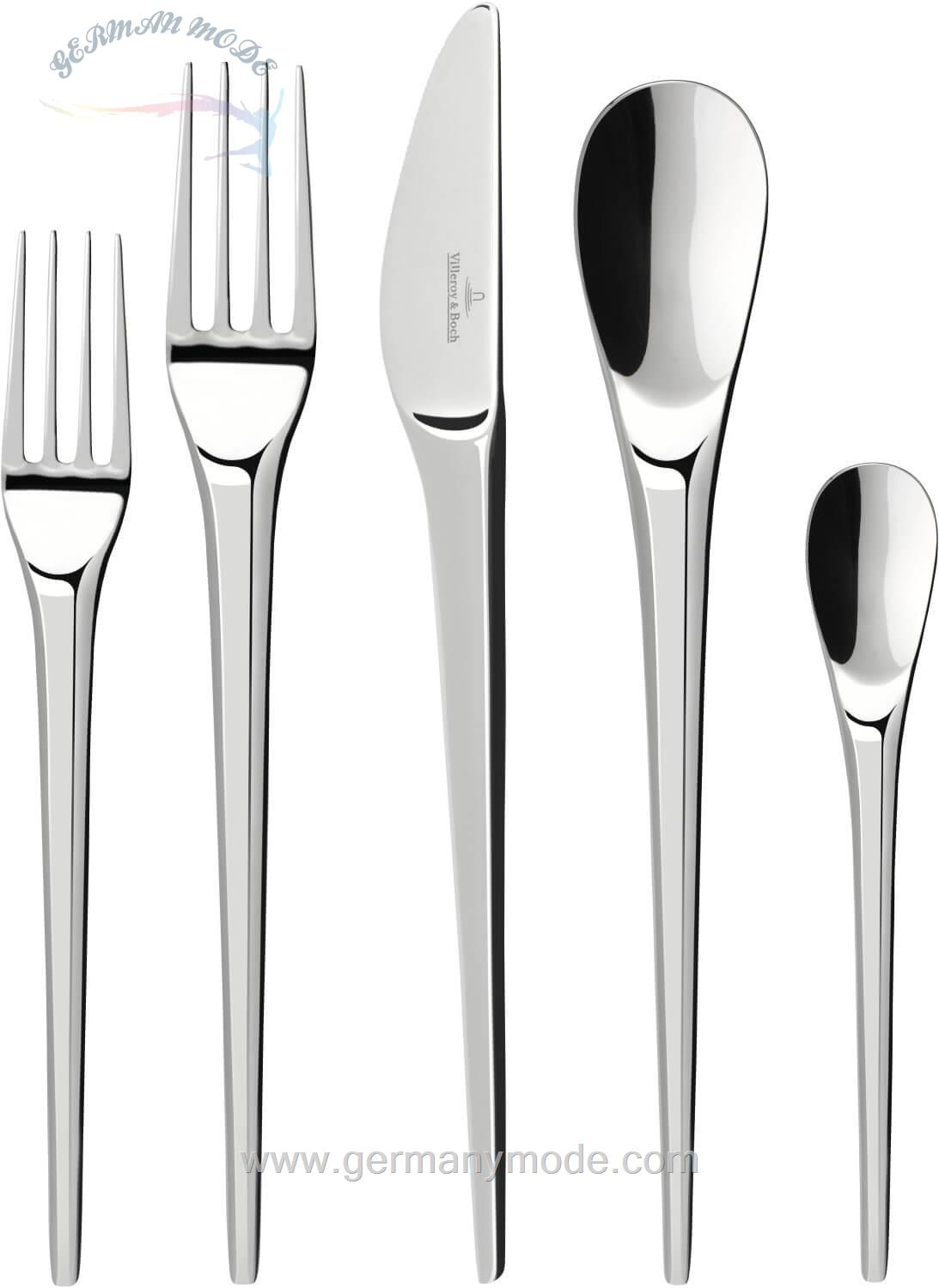 سرویس قاشق چنگال 30 پارچه ویلروی اند باخ آلمان Villeroy - Boch NewMoon Tafelbesteck 30-teilig