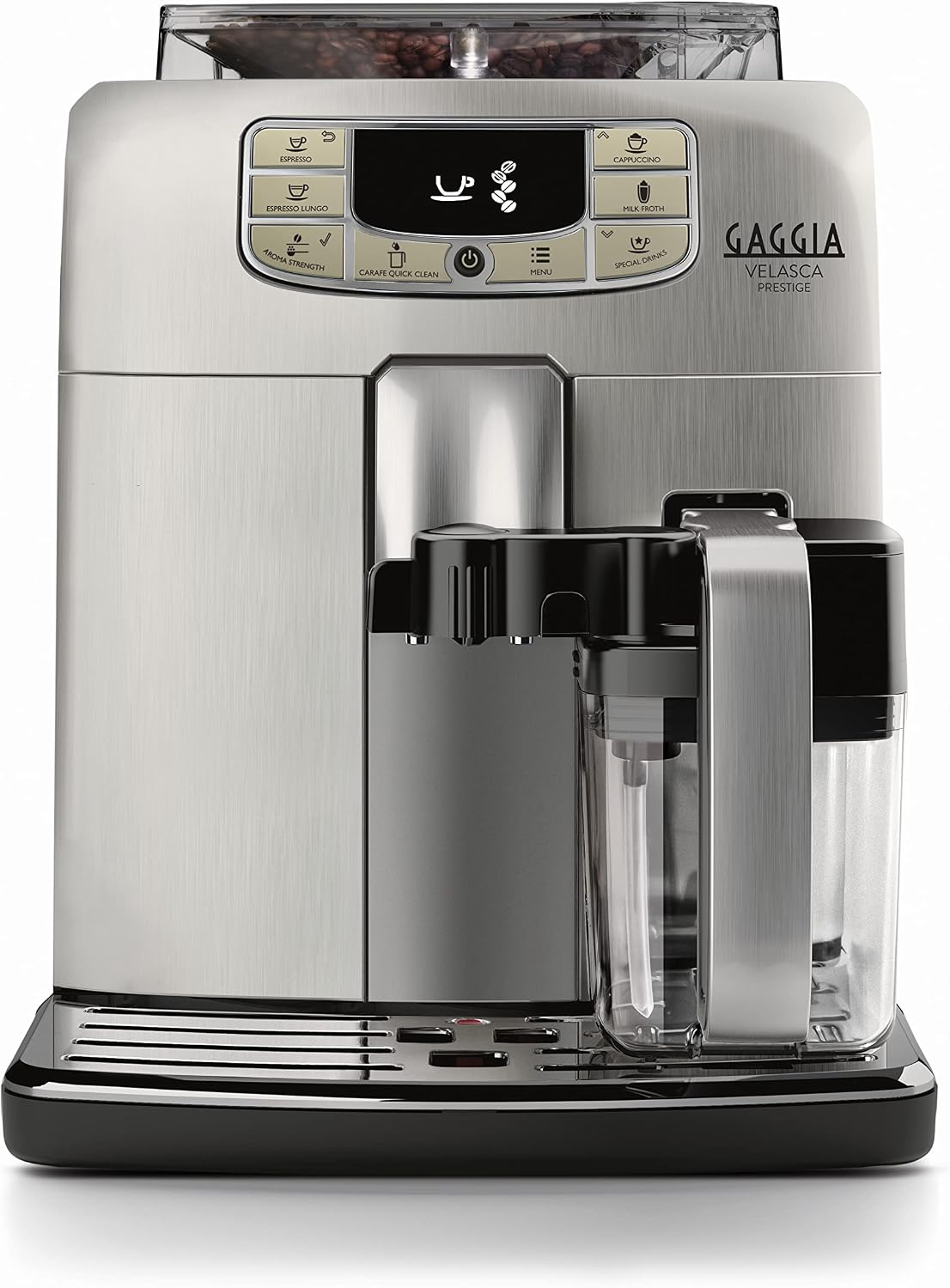 اسپرسو ساز اتوماتیک گاگیا ایتالیا Gaggia Velasca Prestige، قهوه ساز اتوماتیک برای اسپرسو و کاپوچینو، دانه های قهوه یا آسیاب شده، RI8263 / 01، نقره، 100% ساخت ایتالیا