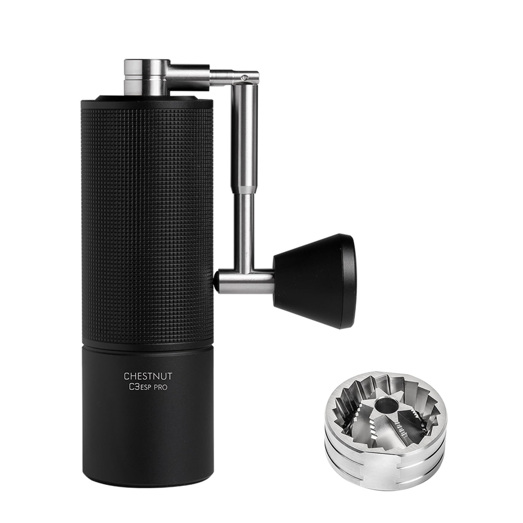 خرید از آمازون - راهنمای آسیاب قهوه تمام فلزی Chestnut C3 ESP Pro TIMEMORE با تنظیم دقیق سطح آسیاب، استیل ضد زنگ و آسیاب مخروطی، ظرف دسته دار تاشو آسیاب قهوه 25 گرمی - مشکی C3 Esp Pro Black