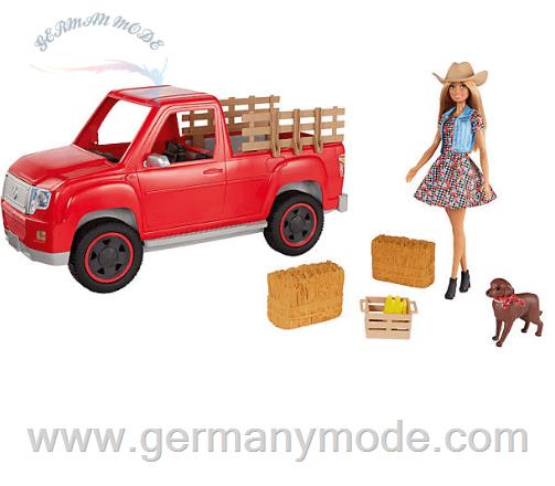 عروسک باربی در مزرعه Mattel Barbie "Spaß auf dem Bauernhof" Fahrzeug mit Puppe