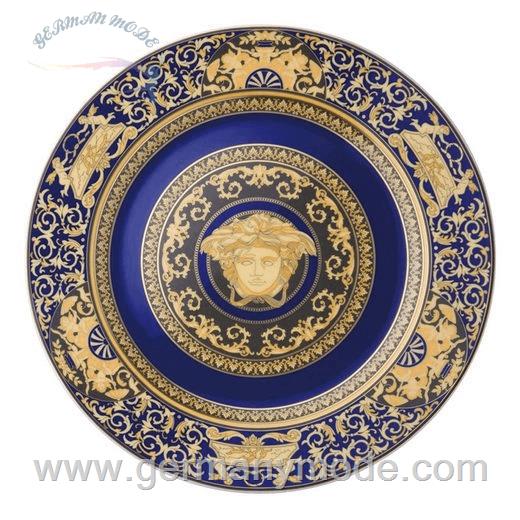بشقاب دکوری روزنتال آلمان Rosenthal meets Versace Hängedekoration Ikarus Medusa blue Wandteller 30 cm