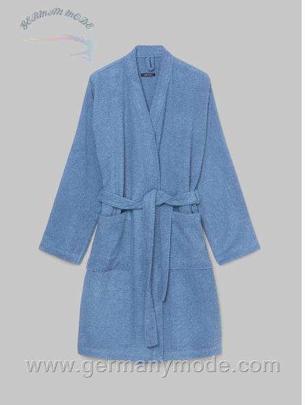 حوله حمام تن پوش زنانه مارک او پلو آلمان MARC O POLO LIVING BADEMANTEL MODELL TALI MIT FEINER STRUKTUR Stone Blue