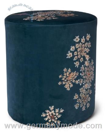 پاف گرد اسنزا هلند ESSENZA Lauren Indigo blue Pouf
