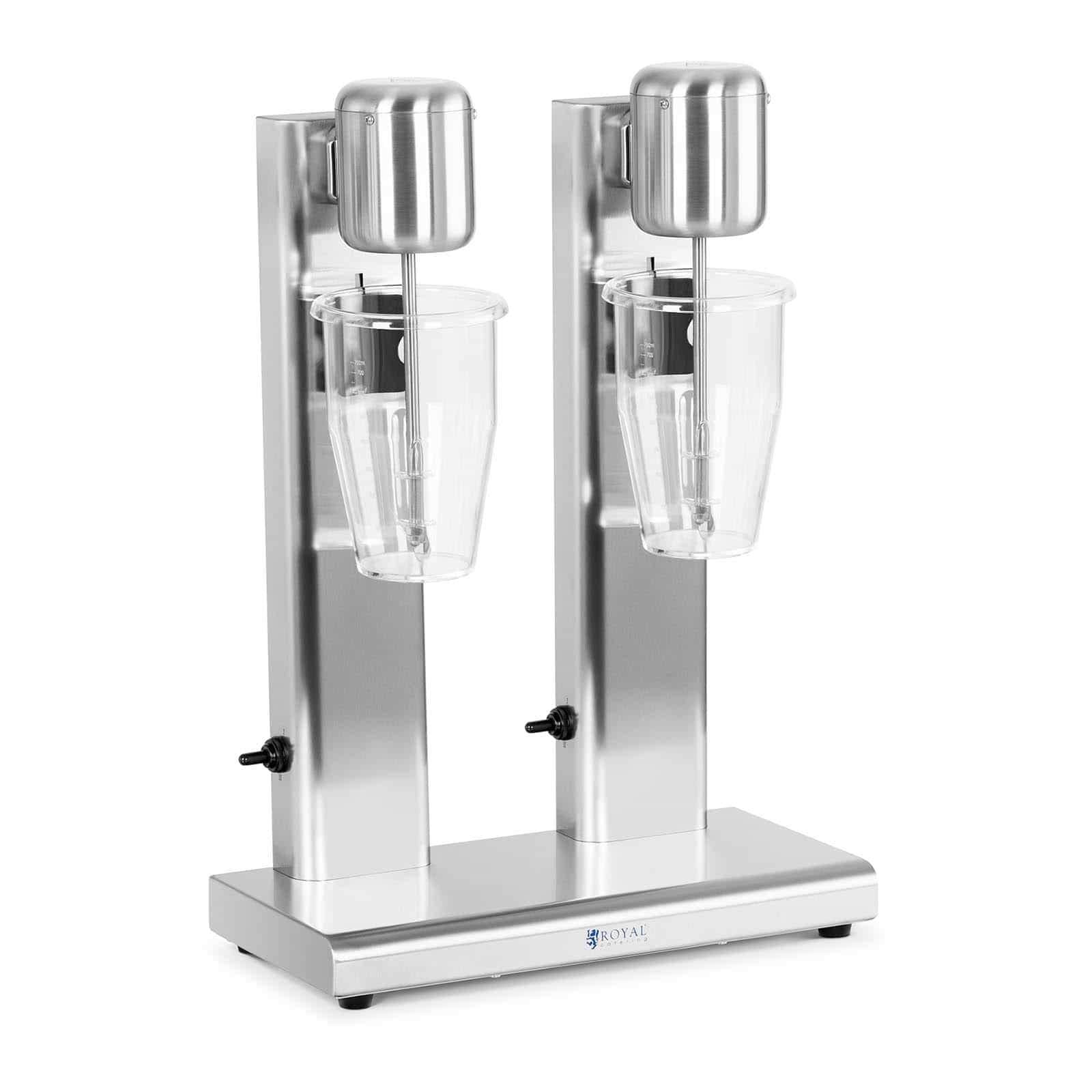 میلک شیکر دو نفره Royal Catering مدل RCPMS-160T، 2 عدد در 1 لیتر، 15000 دور در دقیقه، همزن استیل ضد زنگ، همزن با عملکرد بالا