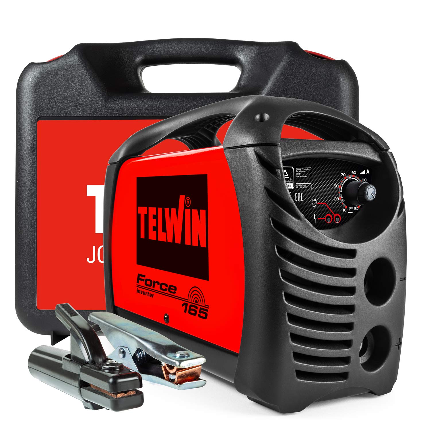 خرید از آمازون - Telwin S.p.A. 815857 Force 165 Inverterschweissgerät für Das Elektrodenschweissen Mit Schweisszubehör und Koffer, 230 V, Rot 150A + CASE Rot